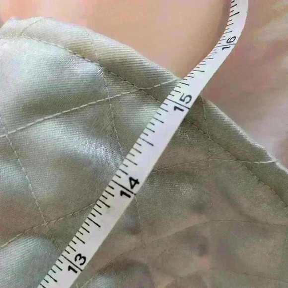 ASOS Mint White Chocolate Peplum Quilted Green Silver Holiday Top Sleeveless - Picture 10 of 10